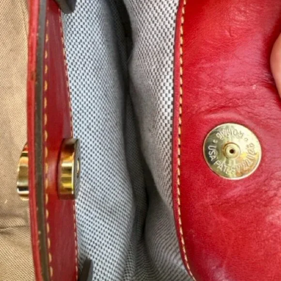 Auth Dooney & Burke Red Florentine Leather Large Barlow Zip Tote Satchel - Picture 10 of 16